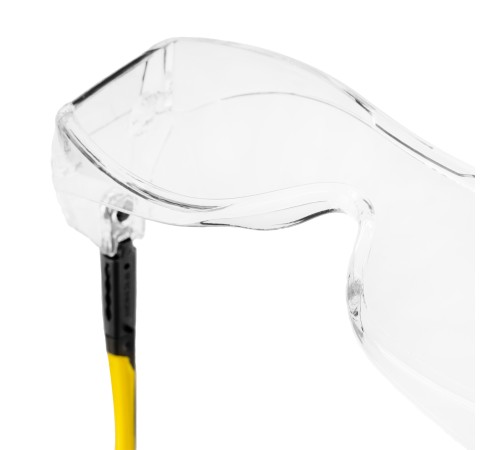 Очки защитные открытые, поликарбонатные, увеличенная прозрачная линза,  регулируемые дужки Denzel
