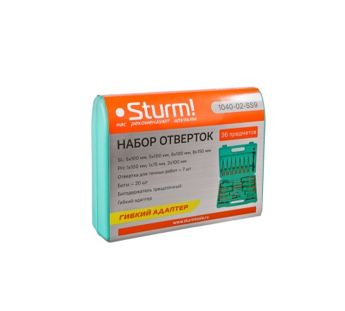 Набор отверток 36 предметов, пластиковый кейс, CrV, Sturm!