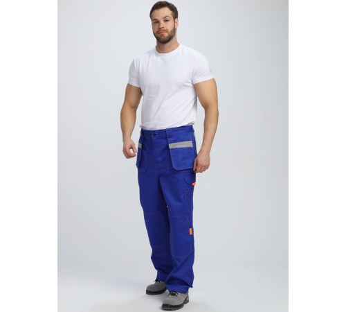 Костюм Союз-Профессионал-1 CH МВО (тк.Смесовая,240) брюки, васильковый/св.серый/оранжевый