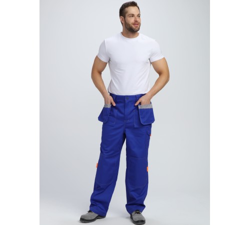 Костюм Союз-Профессионал-1 CH МВО (тк.Смесовая,240) брюки, васильковый/св.серый/оранжевый