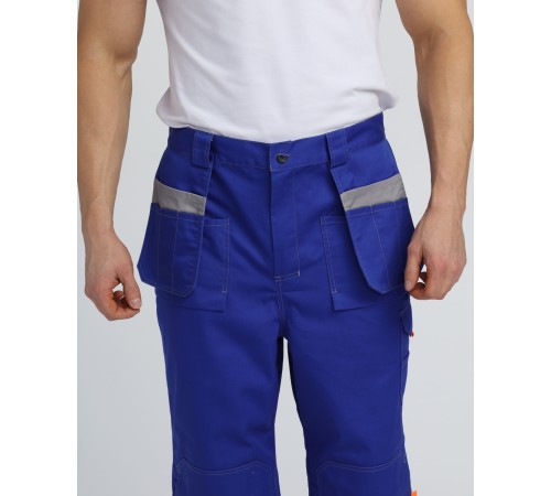 Костюм Союз-Профессионал-1 CH МВО (тк.Смесовая,240) брюки, васильковый/св.серый/оранжевый