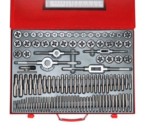 Набор метчиков и плашек М2-М18, 110 шт, металлический кейс Matrix