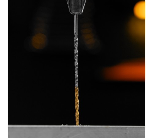 Сверло спиральное по металлу 2,5 х 95 мм Р6М5, Golden Tip, удлиненное, 2шт. Denzel