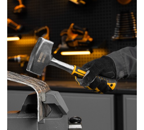 Кувалда 2 кг, цельнометаллическая, двухкомпонентная рукоятка Denzel