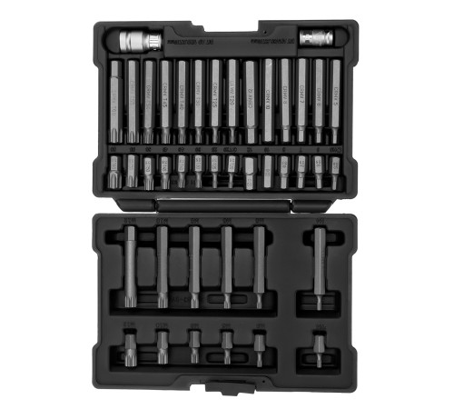 Набор бит HEX, Torx , SPLine, хвостовик-шестигранник 1/2, CrV, 42 шт. Stels