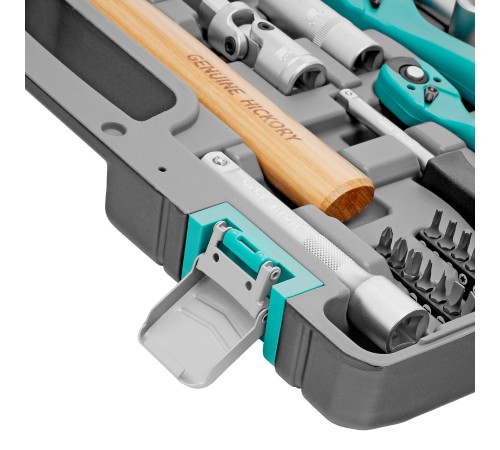 Набор инструментов, 1/2", 1/4", CrV, 12 гранные головки, пластиковый кейс, 76 предметов Stels