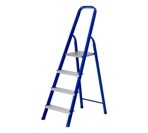 Стремянка, 4 ступени, стальной профиль, алюминиевые ступени Сибртех