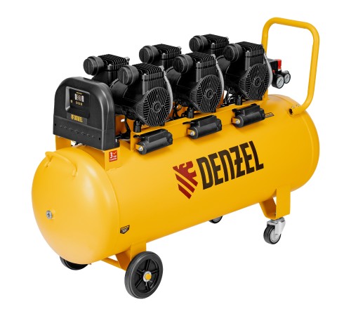 Компрессор безмасл. малошумн. DLP-4500/150, 4,5 кВт, 3х1,5 кВт,150 л, 2850 об/мин,750 л/мин Denzel