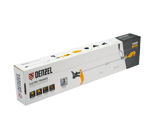 Триммер электрический TE-1400, 1400 Вт, 420 мм, катушка + диск, разборная штанга Denzel