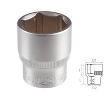 Головка торцевая стандартная шестигранная 1/2", 27 мм TOLSEN TT16527 Головка торцевая стандартная шестигранная 1/2", 27 мм TOLSEN TT16527