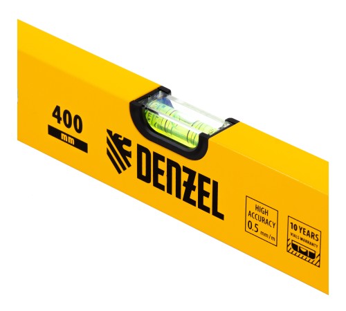 Уровень алюминиевый, 400 мм, фрезерованный, 3 глазка Denzel