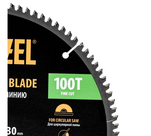 Пильный диск по алюминию ф255 х 30 мм, 100 зубьев Denzel