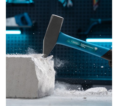 Молоток слесарный, 1000 г, квадратный боек, фибергласовая обрезиненная рукоятка Gross