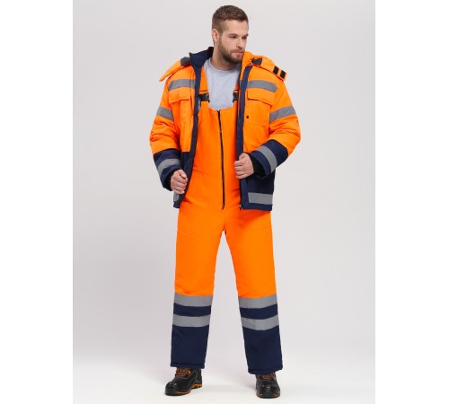 Костюм зимний Дорожник-Ультра (тк.Смесовая,210) п/к, оранжевый/т.синий Костюм зимний Дорожник-Ультра (тк.Смесовая,210) п/к, оранжевый/т.синий