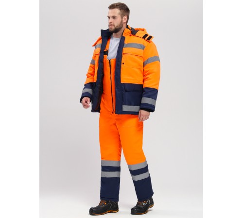 Костюм зимний Дорожник-Ультра (тк.Смесовая,210) п/к, оранжевый/т.синий Костюм зимний Дорожник-Ультра (тк.Смесовая,210) п/к, оранжевый/т.синий