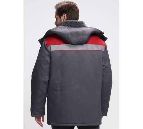 Куртка зимняя Бригада NEW (тк.Смесовая,210), т.серый/красный Куртка зимняя Бригада NEW (тк.Смесовая,210), т.серый/красный