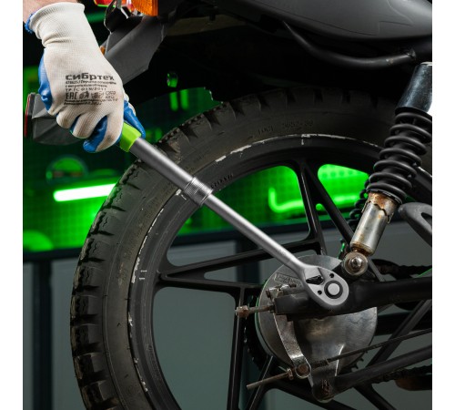 Ключ-трещотка телескопический 1/2", 300-430 мм, 72 зуба, с быстрым сбросом Сибртех