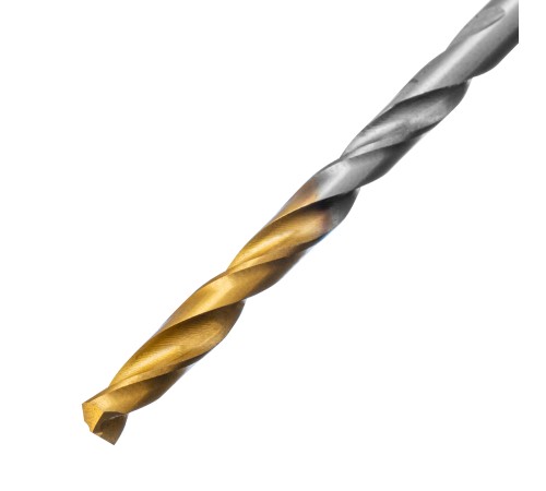 Сверло спиральное по металлу 3,2 x 65 мм, Р6М5, Golden Tip , 2шт. Denzel