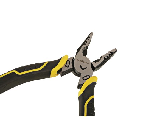 Пассатижи 175мм, эксц. шарнир,+30% к силе реза, СrV, TPR рук., Hanskonner