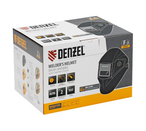 Щиток защитный лицевой (маска сварщика) F10, см. окно 100х96, Real Color, DIN 4-8/9-13 Denzel