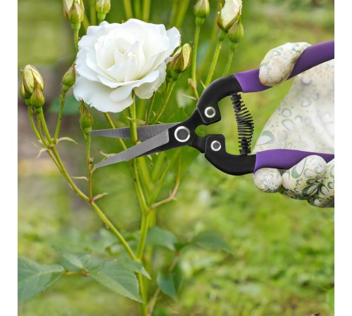 Секатор цветочный, 180 мм, металлические обрезиненные рукоятки, Palisad