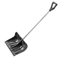 Лопата для уборки снега пластиковая, 500x330x1315 мм, алюминиевый черенок, Сибртех