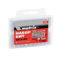 Бита PH1 x 25 мм, сталь 45Х, 20 шт, пластиковый бокс Matrix