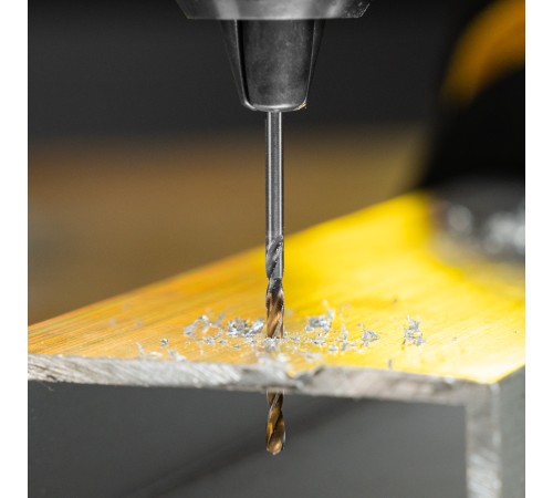 Сверло спиральное по металлу 2 x 49 мм, Р6М5, Golden Tip , 2шт. Denzel