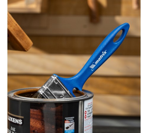 Кисть флейцевая для водных красок, 70 x 12 мм, смешанная щетина, пластиковая рукоятка, Matrix