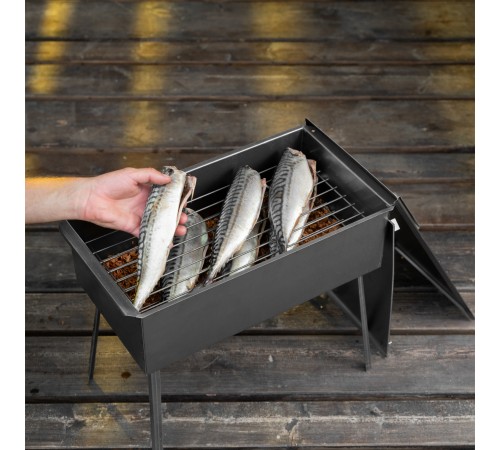 Коптильня двухъярусная 500 x 270 x 175 мм, 0.8 мм, с поддоном, на ножках, Camping Palisad Коптильня двухъярусная 500 x 270 x 175 мм, 0.8 мм, с поддоном, на ножках, Camping Palisad