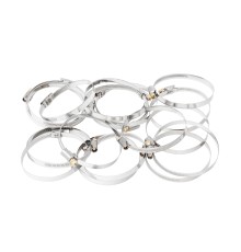 Хомуты нержавеющая сталь, Стандартное болтовое крепление 70-90 мм, 25 штук в упаковке, ширина 9 мм Сибртех