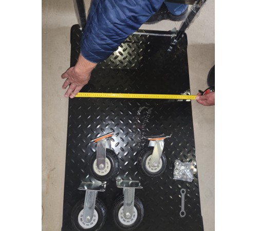 Тележка платформенная 950 кг TOR PH950 (1100х780) со складной ручкой (резиновые колеса 150 мм)