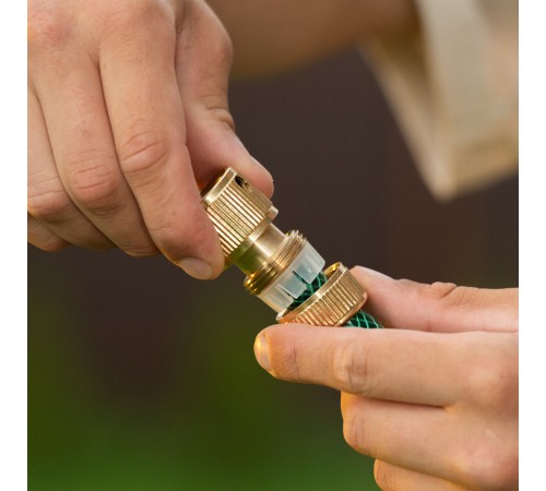 Соединитель латунный, быстросъемный для шланга 1/2, аквастоп Palisad