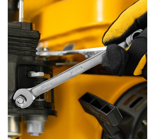 Набор ключей комбинированных трещоточных 6-19 мм, 8 шт., CrV, матовый хром Denzel