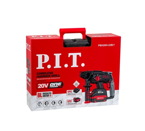 Перфоратор SDS-Plus аккумуляторный бесщеточный P.I.T. PBH20H-22B (1 АКБ, ЗУ)