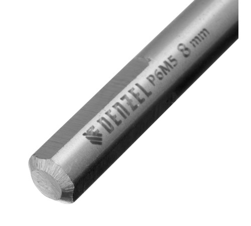 Сверло спиральное по металлу 8 х 165 мм, Р6М5, Golden Tip, удлиненное Denzel