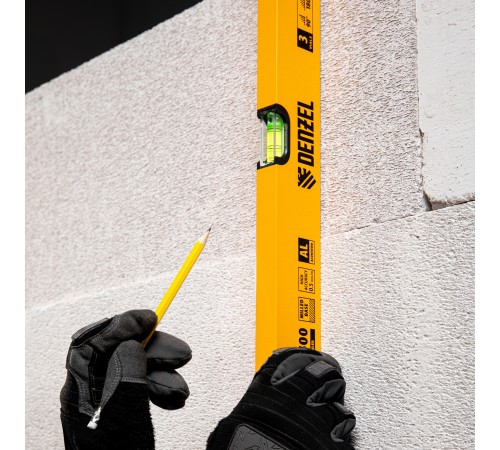 Уровень алюминиевый, 1500 мм, фрезерованный, 3 глазка Denzel