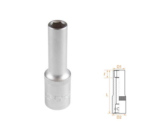 Головка торцевая глубокая шестигранная 1/2", 10 мм AFFIX AF00140010 Головка торцевая глубокая шестигранная 1/2", 10 мм AFFIX AF00140010