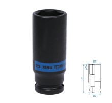 Головка торцевая ударная глубокая шестигранная 1/2", 23 мм KING TONY 443523M