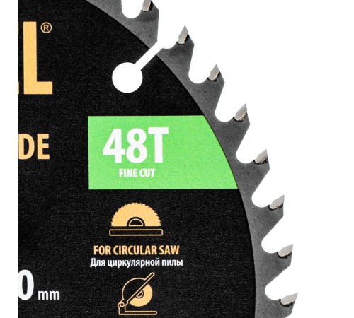 Пильный диск по дереву ф190 х 30 мм, 48 зубьев, тонкий Denzel