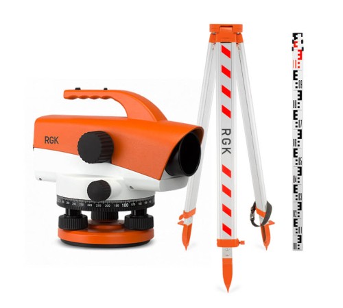 Комплект оптический нивелир RGK C-32 с поверкой + штатив S6-N + рейка RGK TS-7