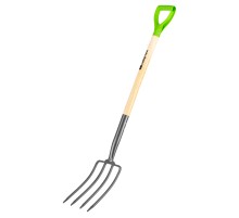 Вилы 4-рогие, огородные, кованые, 195х295х1165 мм, деревянный лакированный черенок Сибртех