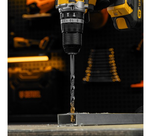 Сверло спиральное по металлу 10 х 184 мм, Р6М5, Golden Tip, удлиненное Denzel