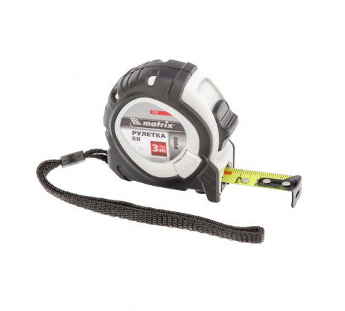 Рулетка Neon,3 м x 16 мм,обрезиненный корпус,3 фиксации,Pro Matrix