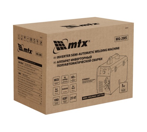 Аппарат инвертор. полуавтомат. cварки MIG-200S, 200A, ПВ 60%, катушка 5 кг MTX