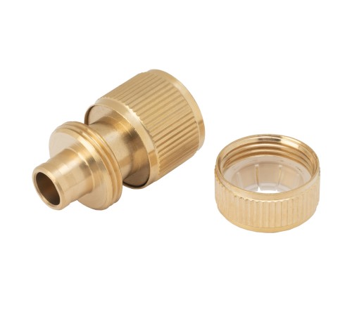 Соединитель латунный, быстросъемный для шланга 1/2, аквастоп Palisad