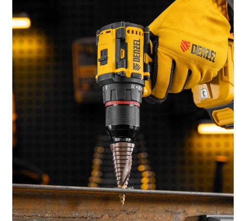 Сверло ступенчатое, 4-6-8-10-12-14-16-18-20-22-24-26-28-30-32 мм, Р6М5К5, 6-гр. хвостовик Denzel