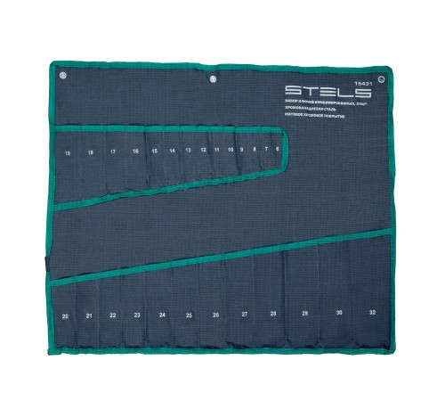 Набор ключей комбинированных 6-32 мм, 26 шт, CrV, матовый хром Stels