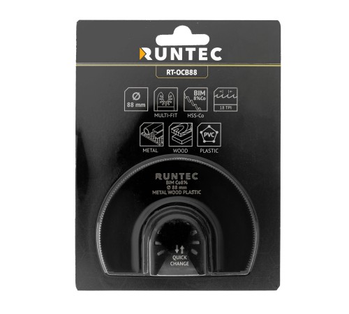 RUNTEC RT-OCB88 Насадка для МФИ (реноватора) RUNTEC BiM пильная сегментная 88 мм по дереву, пластику и металлу RUNTEC RT-OCB88 Насадка для МФИ (реноватора) RUNTEC BiM пильная сегментная 88 мм по дереву, пластику и металлу
