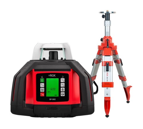 Комплект: ротационный нивелир RGK SP-502 + элевационный штатив RGK SH-170